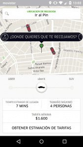 Uber información tarifa