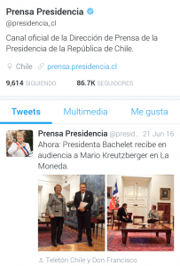 Tweet Bachelet Mario Teleton