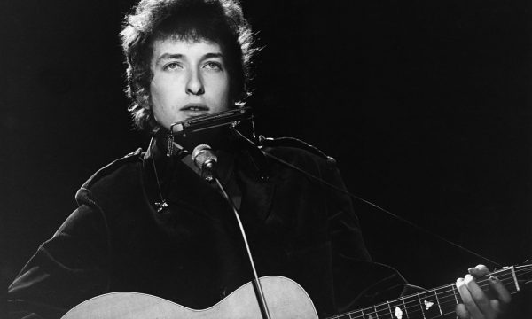 Bob Dylan performing on TV show, BBC TV Centre