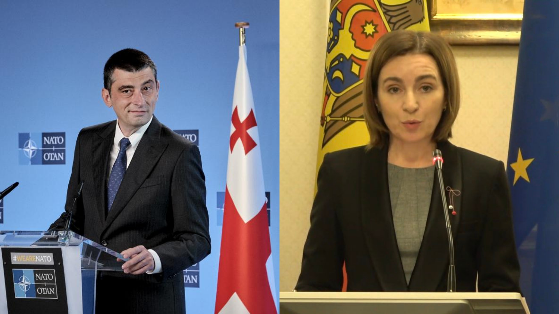 Ministro-de-Georgia-Irakli-Garibashvili-y-Presidenta-de-Moldavia-Maia-Sandu