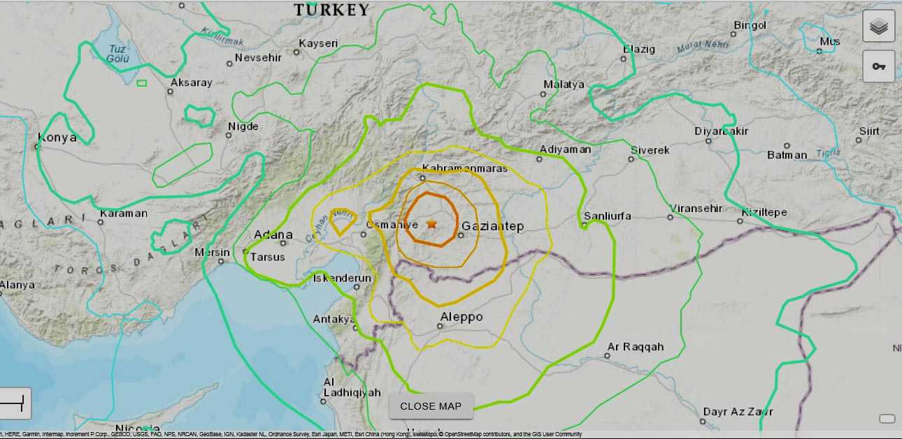 TERREMOTOTURKIA5FEBRERO2023MAPA