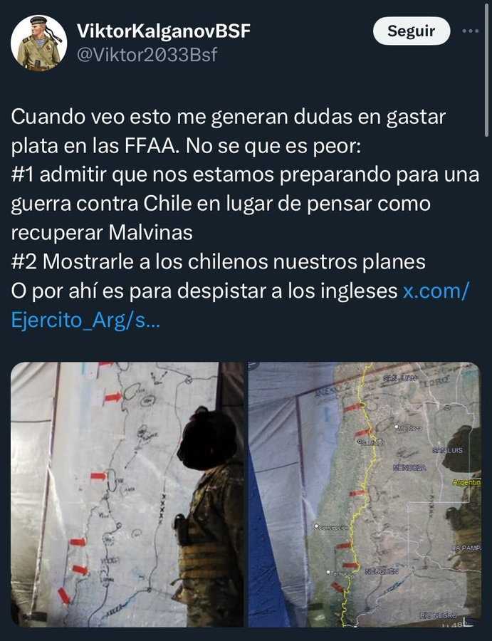 Ejercicio militar argentino Neuquén Tuit 1