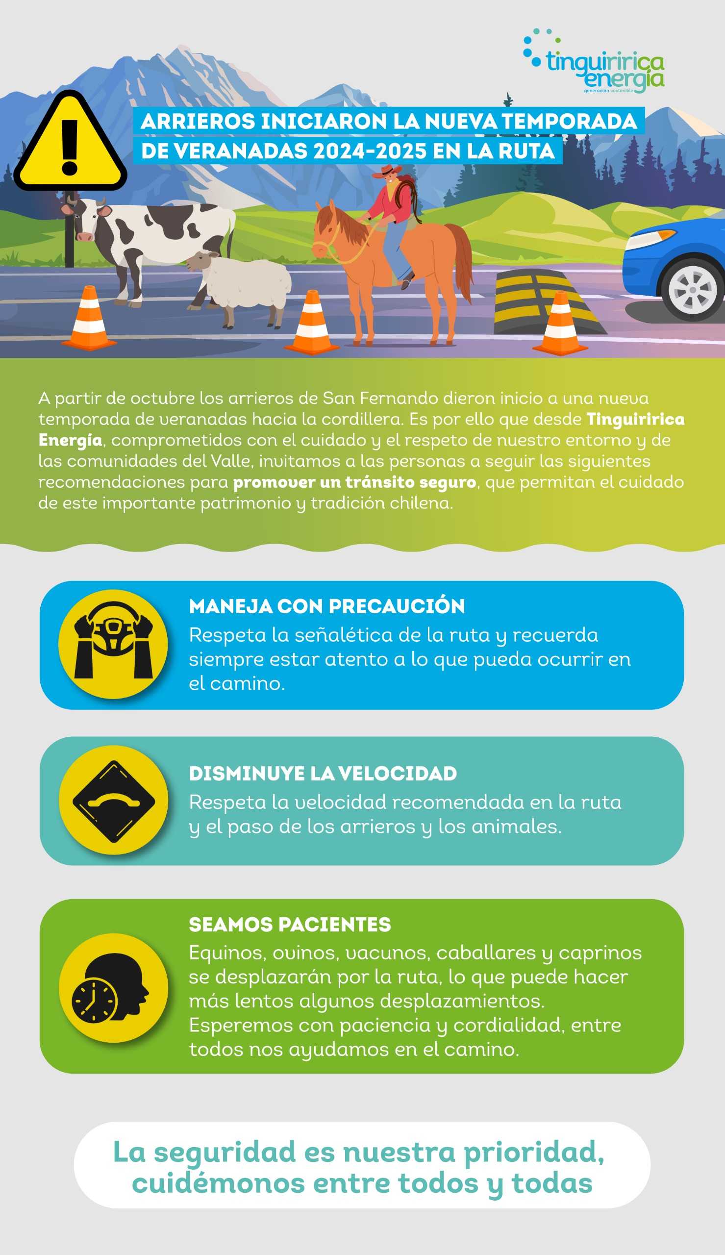 Afiche seguridad Tinguirica Energía