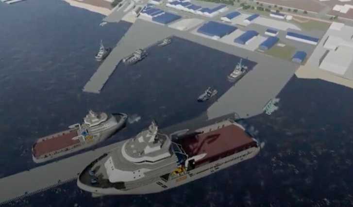 Render proyecto nueva dársena Armada de Chile Punta Arenas