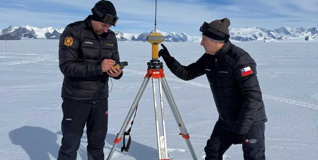 Medición geodésica IGM Estación Glacial Unión Dic 2024