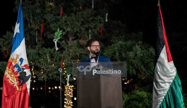 Pdte Boric Navidad palestina en Chile