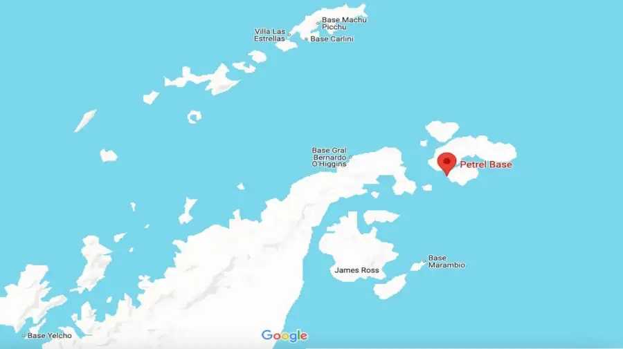 Ubicación Base antártica argentina Petrel
