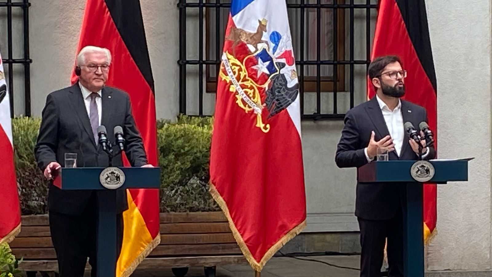 Pdte. Gabriel Boric y Pdte. de Alemania Frank-Walter Steinmeier
