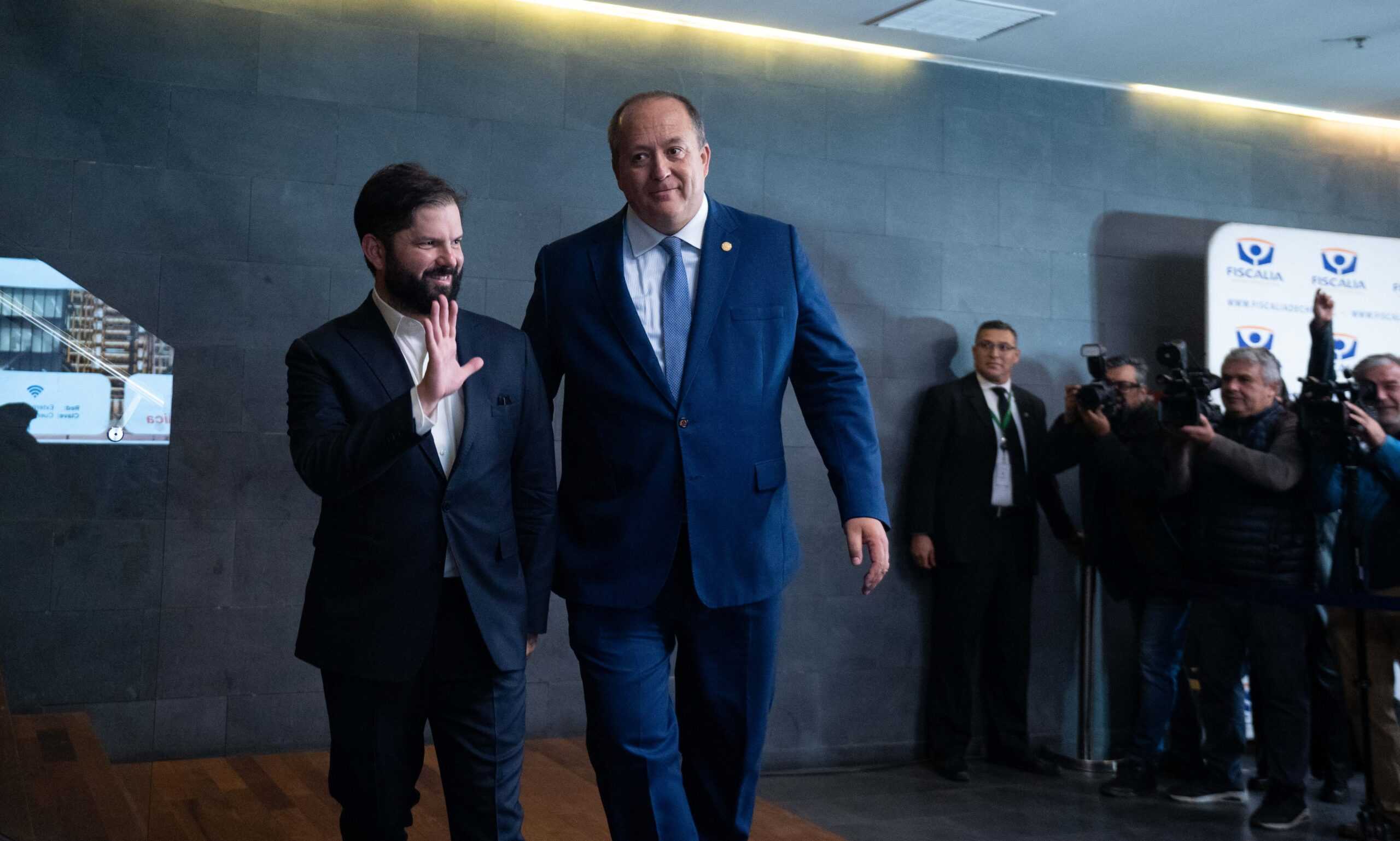 Pdte Gabriel Boric y Fiscal Nacional Ángel Valencia 30-04-2025