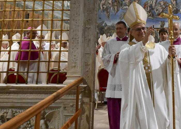 Pope Leo XIV celebrates Mass with the Cardinal electors in the Sistine Chapel