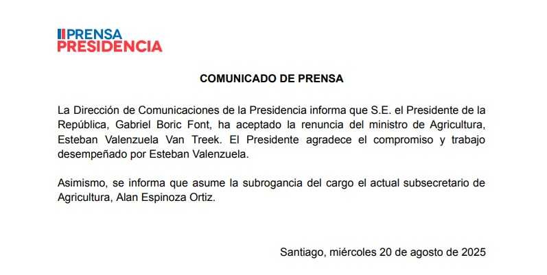 CP Renuncia Esteban Valenzuela