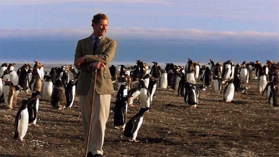 Carlos III en las Falkland en 1999 como príncipe heredero