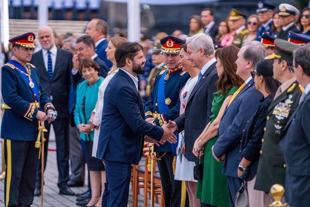 Cambio de mando del Ejército Pdte Gabriel Boric y Pdte electo José Antonio Kast