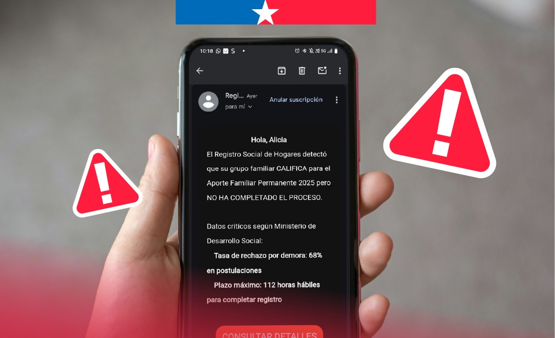 Gobierno alerta estafa por falso SMS que pide completar el RSH