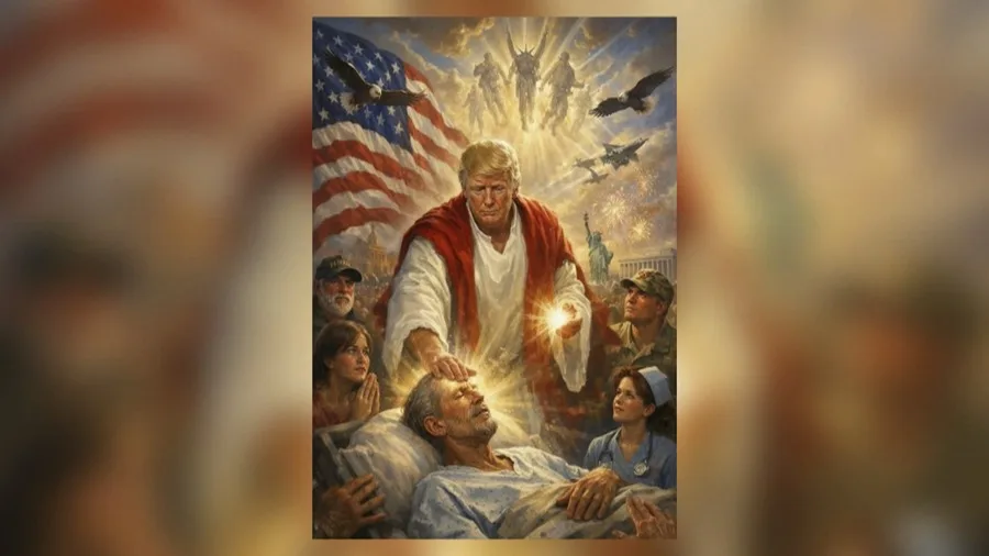 Trump publica imagen en la que se convierte en un aparente Jesucristo sanador