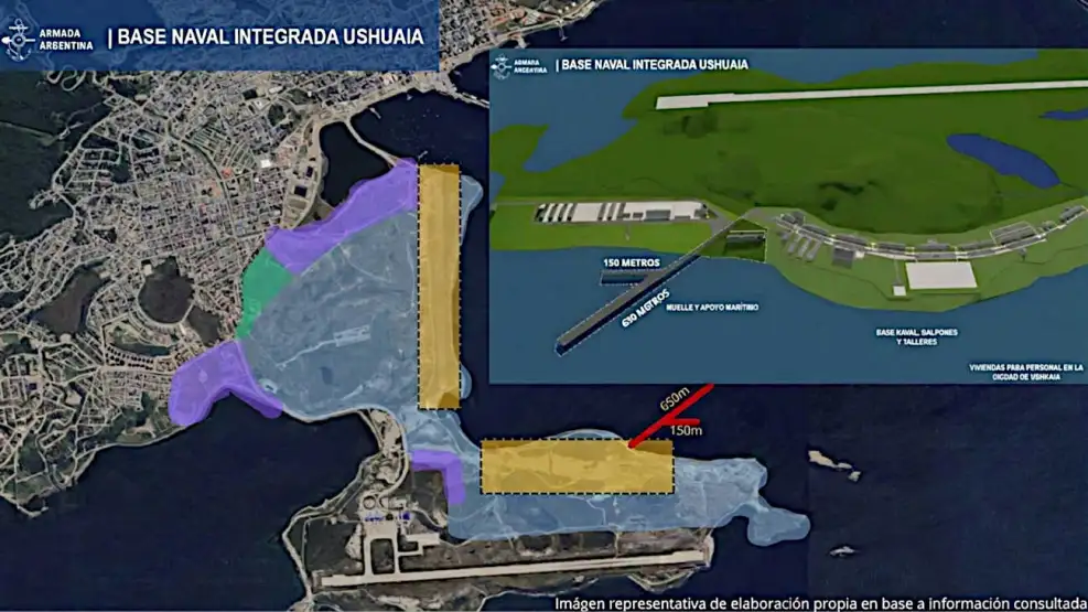 Milei quiere meter miedo en Tierra del Fuego con vieja base naval Integrada que esta parada desde 2022 por falta de recursos