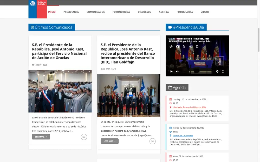 ¿Qé pasó con web Prensa Presidencia? Desde el 13 de septiembre que no hay informaciones