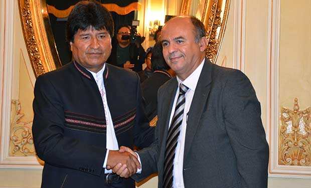Evo Morales con ministro de Defensa Reymi Ferreira.