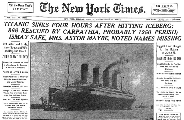 Fenómeno climático de 1850 tuvo que ver en el naufragio del Titanic