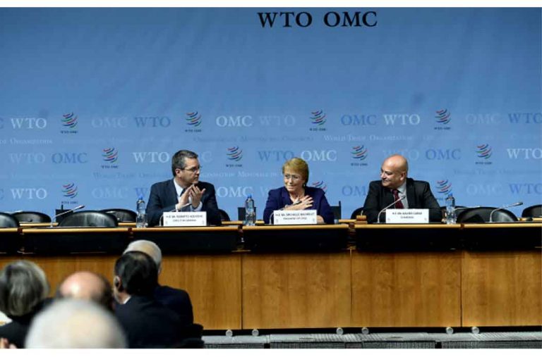 Bachelet en la OMC: “No es posible concebir un desarrollo sostenible sin crecimiento, ni crecimiento sin comercio internacional libre”