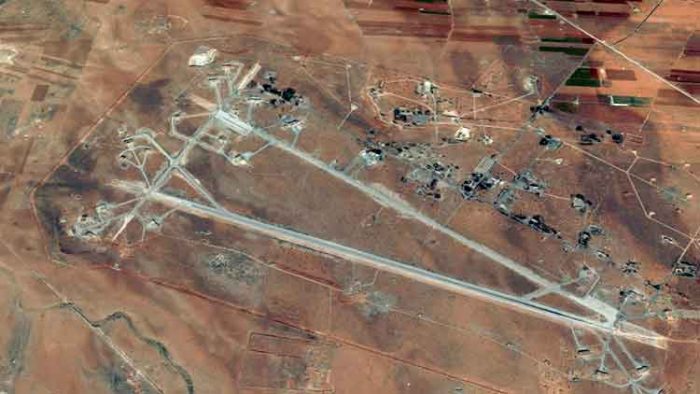 Base aérea del Ejército sirio de Shayrat, en la provincia de Homs. (Google Map)