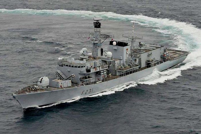 Fragata HMS Argyll, que disparó los misiles Sea Ceptor.