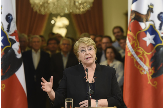 Bachelet llama a la unidad de la centroizquierda y “todos los que quieren las transformaciones que el progreso de Chile demanda”