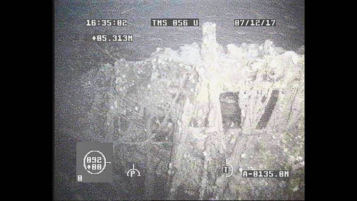 La Armada Argentina difundió una foto y un video de las profundidades del Atlántico Sur donde buscan al submarino ARA San Juan. Foto: Armada Argentina