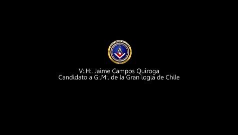 Pantallazo del video en que el Venerable Hermano Jaime Campos se dirige a la comunidad masónica a la que postula como candidato a Gran Maestro de la Gran Logia de Chile.