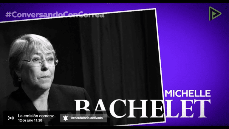 Michelle Bachelet hace gesto a aborto libre en entrevista internacional