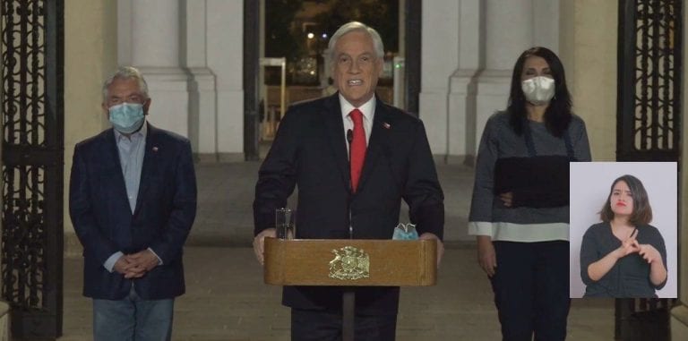 Pdte. Piñera anuncia proyecto para postergar las elecciones en 5 semanas